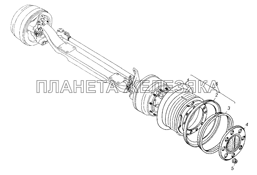 Крепление передних колес МАЗ-64226